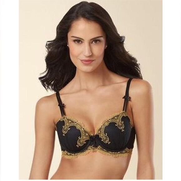 Soma Limited Edition Decadence Full Coverage bra . Black with gold trim 38D - Picture 1 of 10